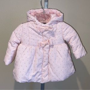 Cynthia Rowley Pink Bow Front Hooded Jacket, 6-9 Months